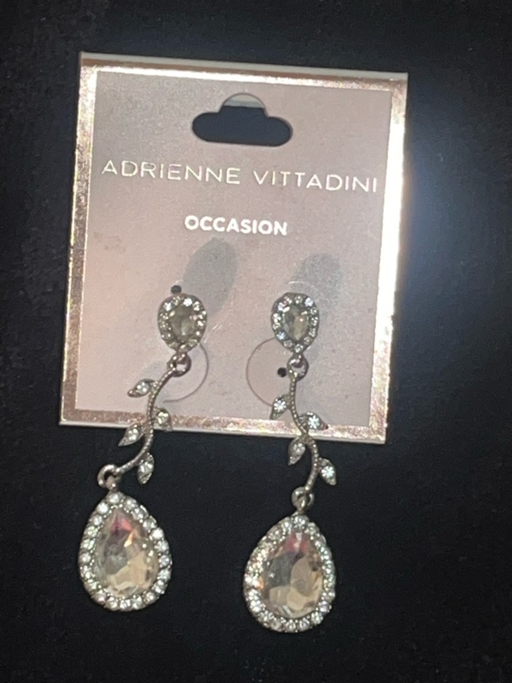 Adrienne Vittadini Champagne Teardrop Vine Dangle Earrings